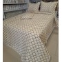 MİCRO SATEN ŞÖNİL İŞLEMELİ ÇİFT KİŞİLİK YATAK ÖRTÜSÜ SETİ BEJ 8696474231907